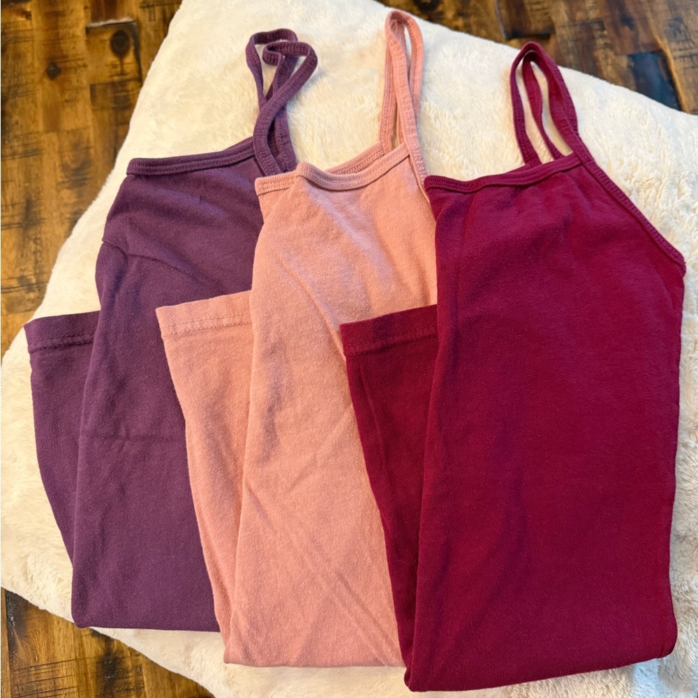 Bundle of 3 skinny strap tank tops by Rubbish sz s Magenta, Purple, Rose pink